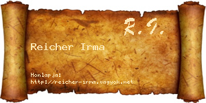 Reicher Irma névjegykártya